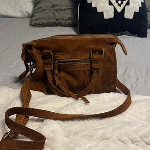 Brown Suede Crossbody Bag